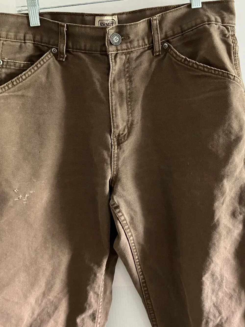 C.E. Schmidt Pant Mens 36X34 Brown Cotton Carpenter Straight Utility Workwear.